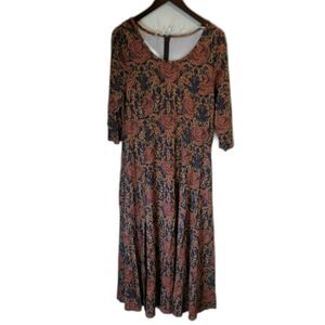 Soft Surroundings Floral Alcott Maxi Dress Cottagecore Size Large